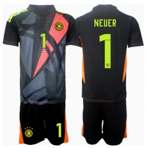 Německo Manuel Neuer #1 Brankářské Dětské Domácí dres komplet ME 2024 Krátký Rukáv (+ trenýrky)